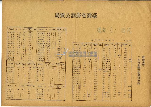 民國51年臺灣省菸酒公賣局零售商藏品圖，第1張