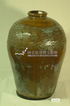 福興款紅棕褐釉拍打印紋窄口豐肩式陶甕藏品圖，第1張