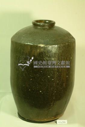 黑褐釉拍打印紋窄口直壁式陶甕藏品圖，第1張