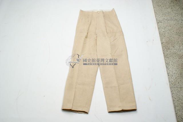 淺卡其色素面長褲藏品圖，第1張