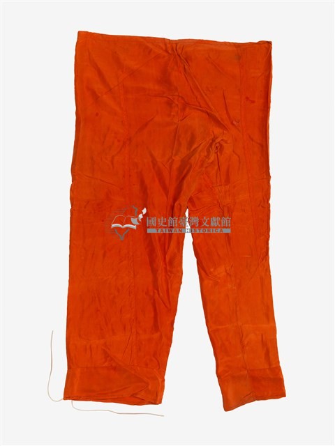 紅色素面長褲戲服藏品圖，第1張