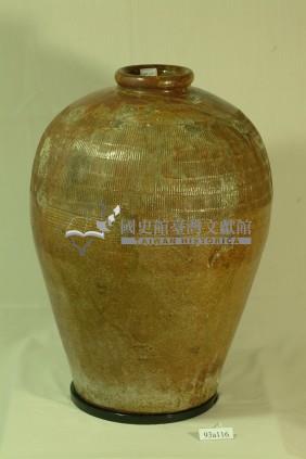 棕褐釉印紋窄口豐肩式陶甕藏品圖，第1張