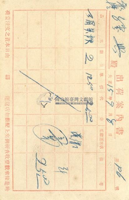 蔡敦波家族領收商界親友之邀請函與明信片組藏品圖，第101張