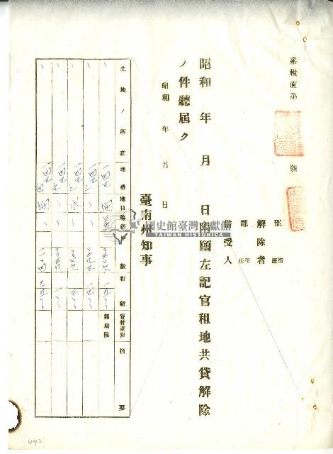昭和十年官租地共貸解除證明藏品圖，第11張