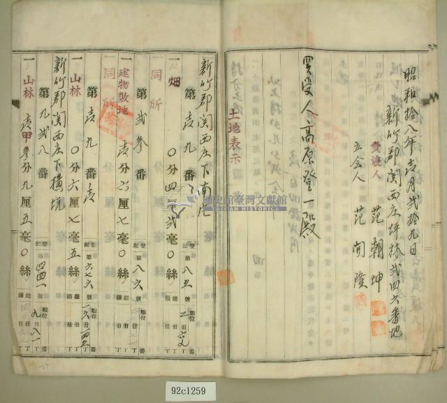 昭和十八年范朝坤持分土地賣渡証書藏品圖，第11張