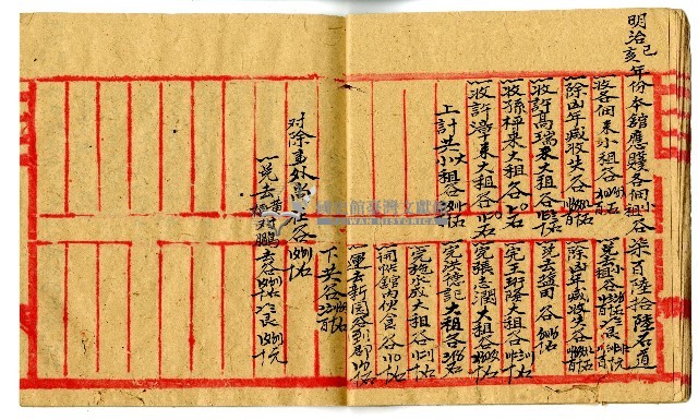 明治三十三年佃戶帳簿藏品圖，第10張
