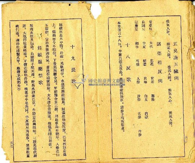 和漢草名對照表藏品圖，第20張