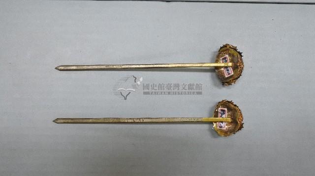 清代雙龍環塔之鎏金髮簪藏品圖，第4張