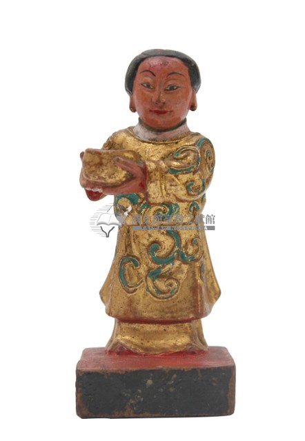 木雕臨水夫人配侍像藏品圖，第4張