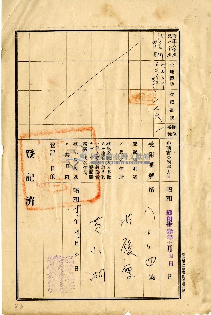昭和十二年黃小湖申請書藏品圖，第4張