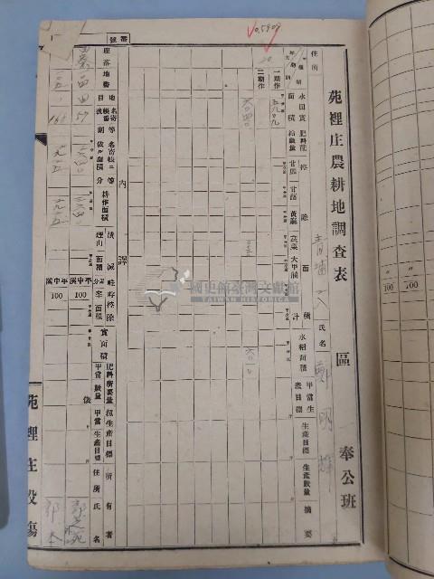 苑裡庄農耕地調查簿藏品圖，第4張