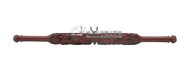 木製龍紋刻紋鑼擔藏品圖，第4張