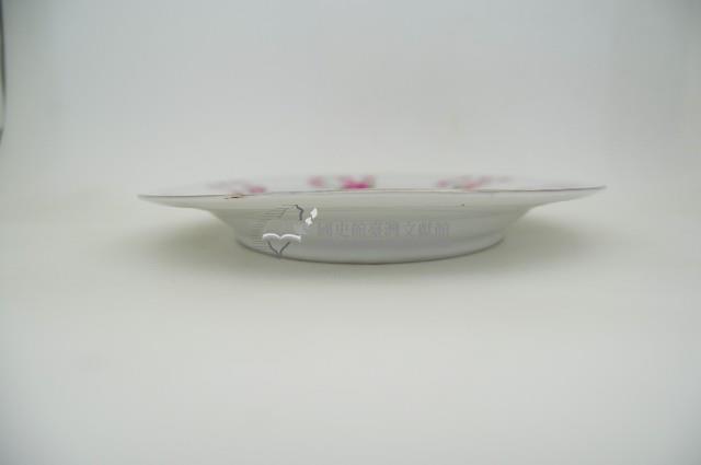 銀口彩繪貼花折枝康乃馨花紋橢圓形長盤藏品圖，第4張