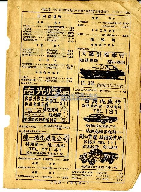 民國六十四年岡山電信局新舊電話號碼對照表藏品圖，第24張