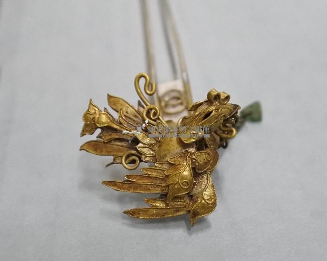 清代玉足鳳鳥鎏金髮釵藏品圖，第5張