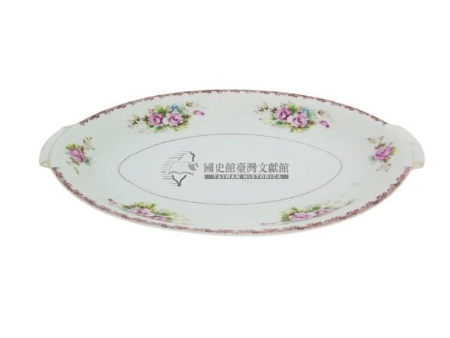 彩繪印花折枝花卉紋橢圓形盤（多組）藏品圖，第5張