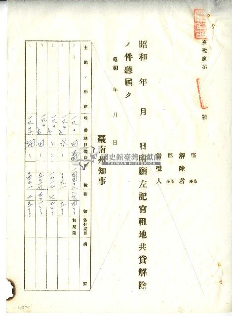 昭和十年官租地共貸解除證明藏品圖，第15張