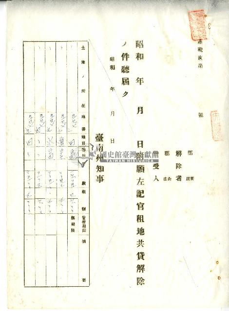 昭和十年官租地共貸解除證明藏品圖，第25張