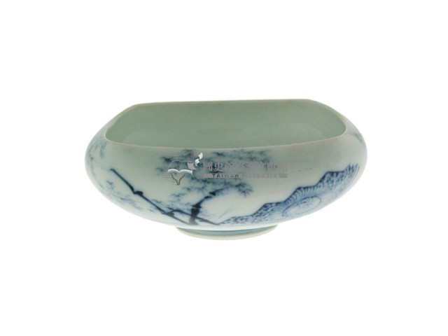 青花錦地庭院紋方型斂口碗（多組）藏品圖，第8張