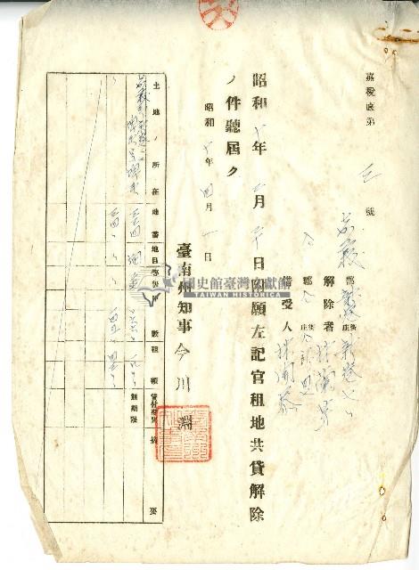 昭和十年官租地共貸解除證明藏品圖，第32張