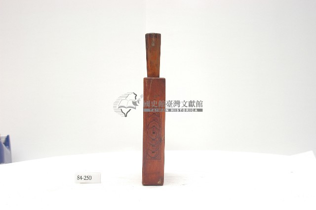 棗紅色三面銅幣紋壽字仙桃龜紋木製製粿模具藏品圖，第2張