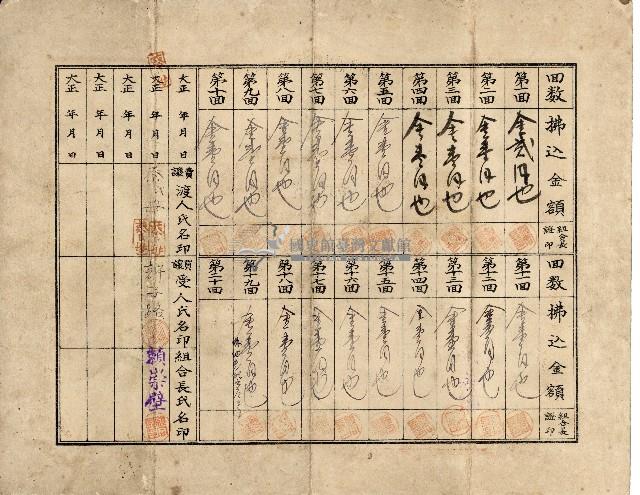 有限責任金包里信用組合給蔡氏母之證券藏品圖，第2張