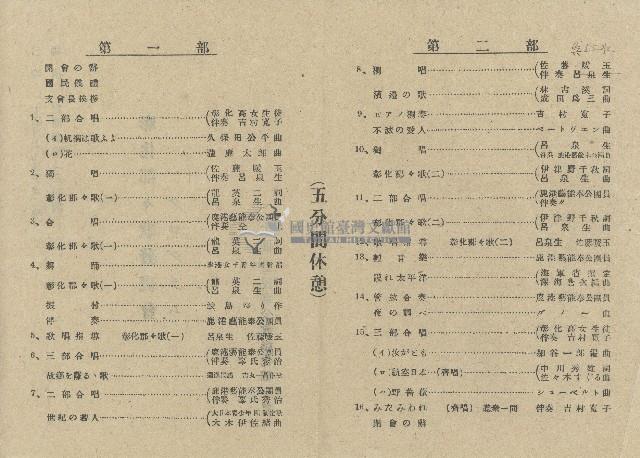 皇民奉公會彰化郡支會主辦彰化郡歌發表會藏品圖，第2張
