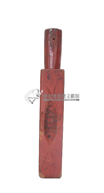 棗紅色四面魚紋香字銅錢紋仙桃春字龜紋木製製粿模具藏品圖，第2張