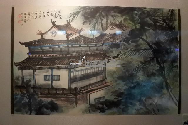戊寅年黃昭雄根據舊圖片彩繪赤崁樓舊觀之畫作藏品圖，第2張