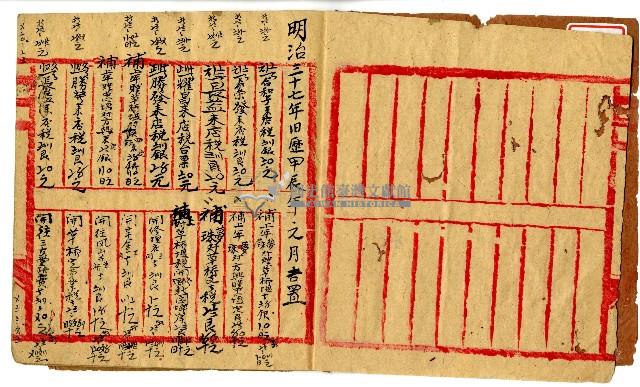 明治三十七年佃戶名簿藏品圖，第2張