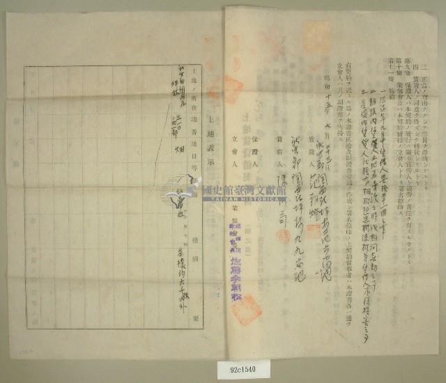 昭和十五年范朝燈等二人立土地賃貸借契約書藏品圖，第2張