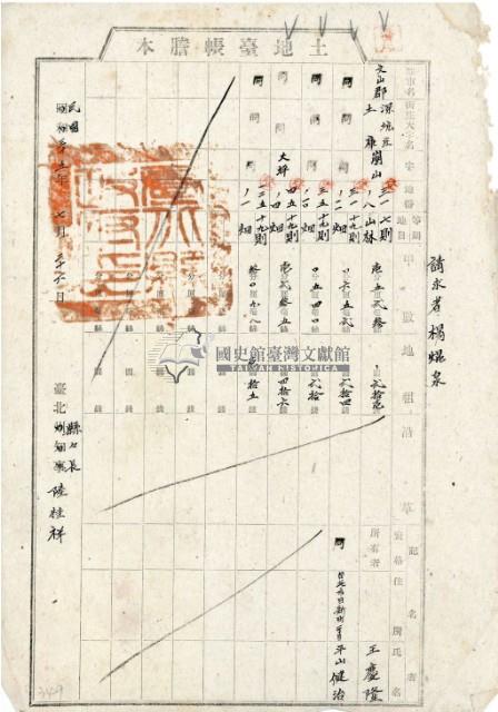 民國三十五年王慶隆等土地臺帳謄本藏品圖，第2張