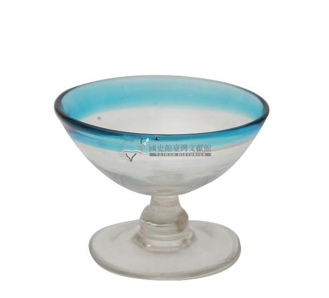 青色圓口高腳玻璃杯藏品圖，第2張