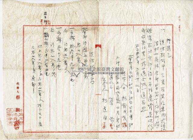 大正十二年蔡告賃借契約書藏品圖，第2張