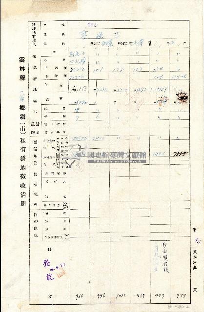 民國四十二年廖溫正雲林縣政府通知書藏品圖，第2張