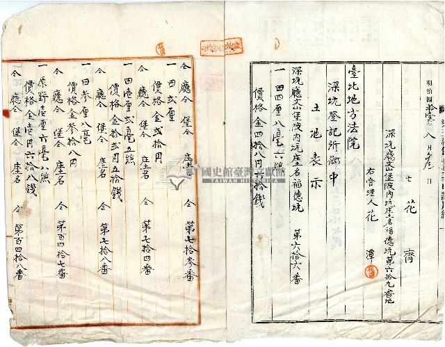 明治四十一年花潭業主權保存登記申請書藏品圖，第2張
