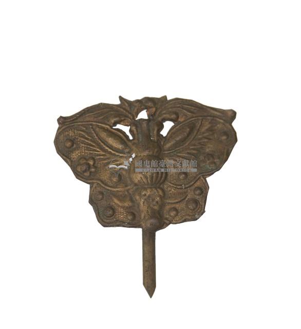 金屬製蝴蝶形雕花髮釵藏品圖，第2張