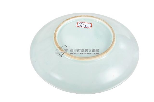 青花日本武士帽盔紋青白瓷盤藏品圖，第2張