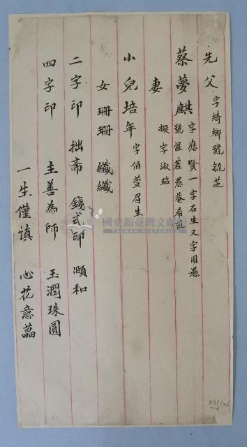 蓬壺書院蔡孟珠課卷藏品圖，第2張