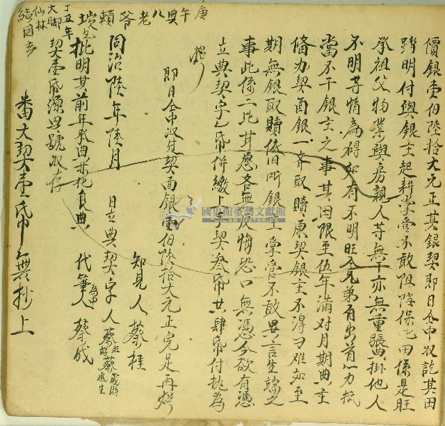 同治六年蔡旺等立典契字藏品圖，第2張