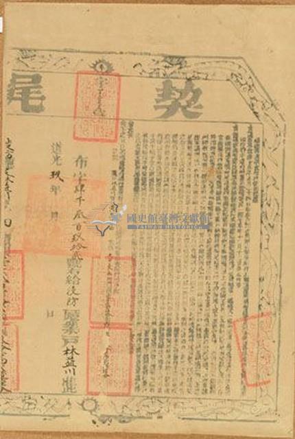 道光八年黃義等六人立賣盡根田契（含契尾）藏品圖，第2張