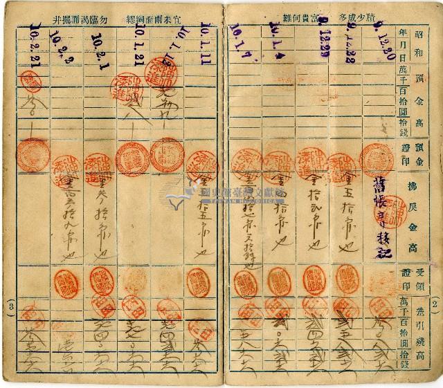 陳添旺之保證責任埔鹽信用購買利用組合組合員存簿藏品圖，第2張