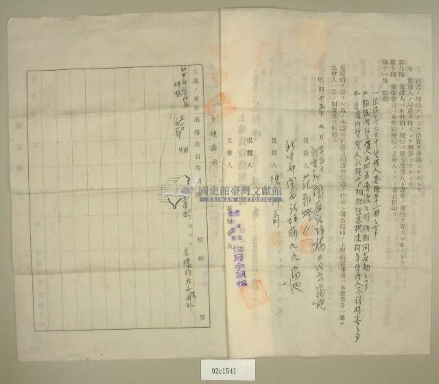 昭和十五年范朝燈等二人立土地賃貸借契約書藏品圖，第2張