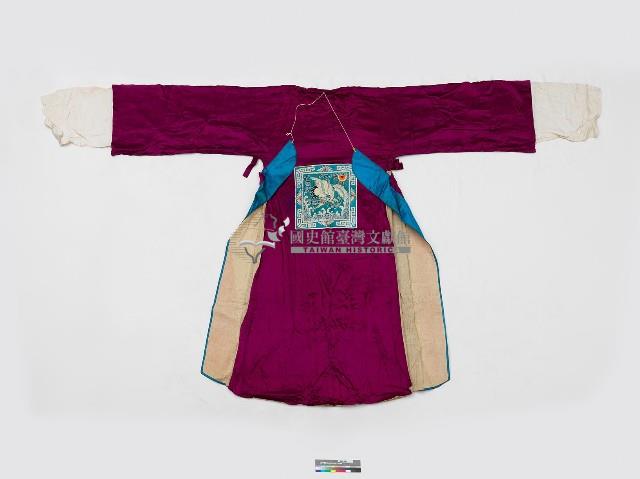 紫色白鶴繡花長擺戲服藏品圖，第2張