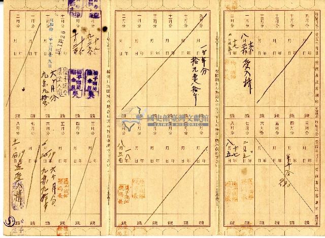 昭和十六年李東崖繳納保險費用之領收帳藏品圖，第2張