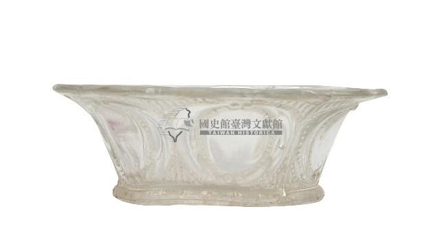 浮雕透明花口玻璃盆藏品圖，第2張