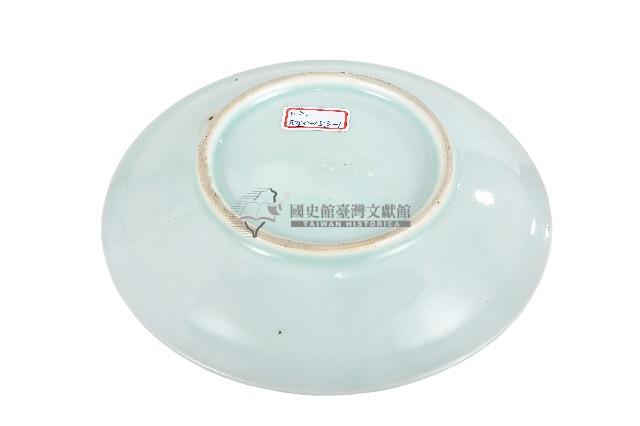 青花日本武士帽盔紋青白瓷盤藏品圖，第2張