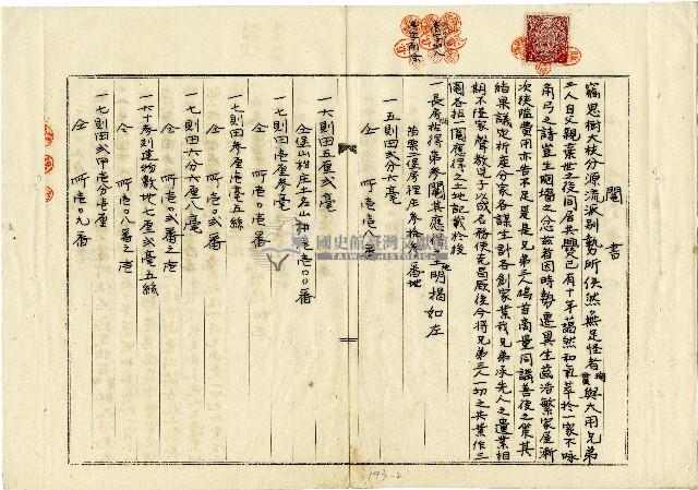 大正四年陳瑚等人立鬮書藏品圖，第2張