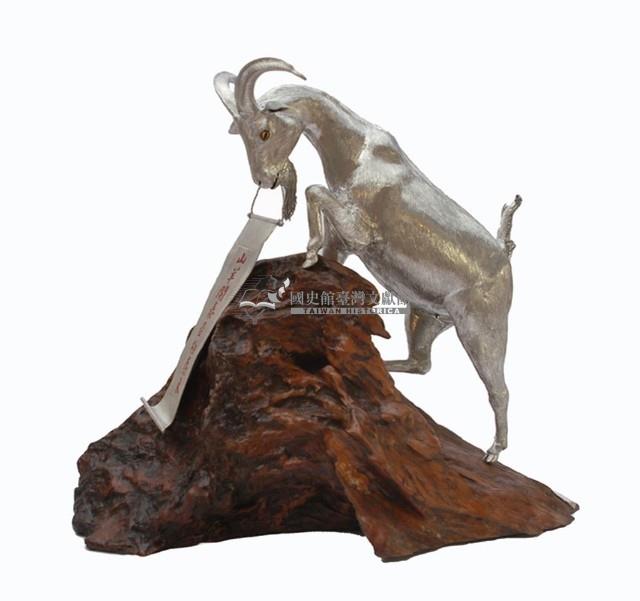 錫雕山羊開泰雕塑藏品圖，第2張