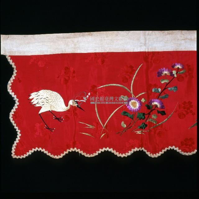 深紅色花卉繡樣床簾藏品圖，第2張